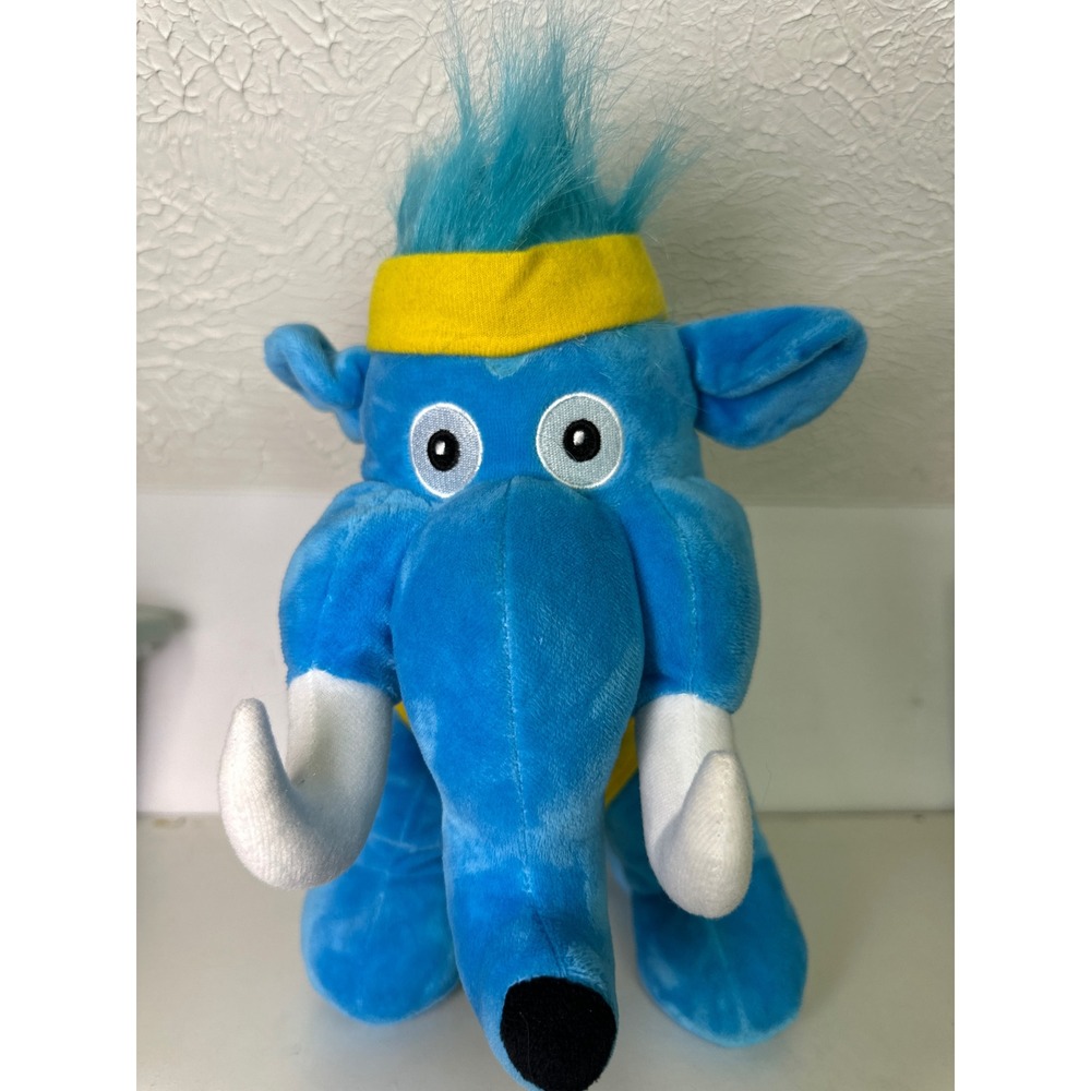 Fun Express Elephant Plush‎ 12" Stuffed Animal Blue Yellow Workout Headband Tank